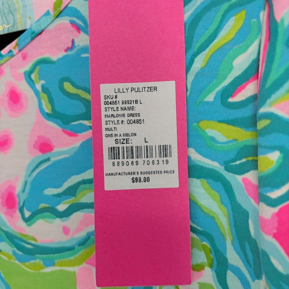 **SOLD** Lilly Pulitzer Marlowe Dress One in a Melon NWT Size L - Picture 7 of 9